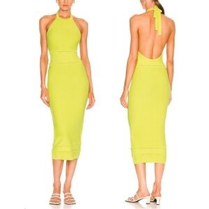 NWT LOVERS + FRIENDS Morgan high knit halter lime green XS